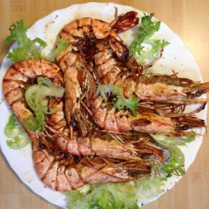 Королівські креветки "Фламбе"