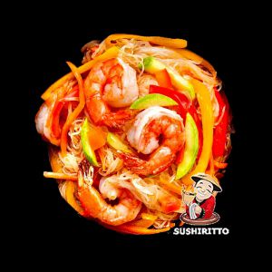 Фунчоза з креветками